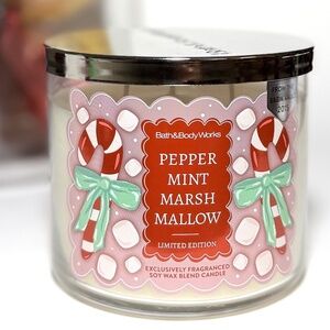 PEPPERMINT MARSHMALLOW 3 Wick Candle